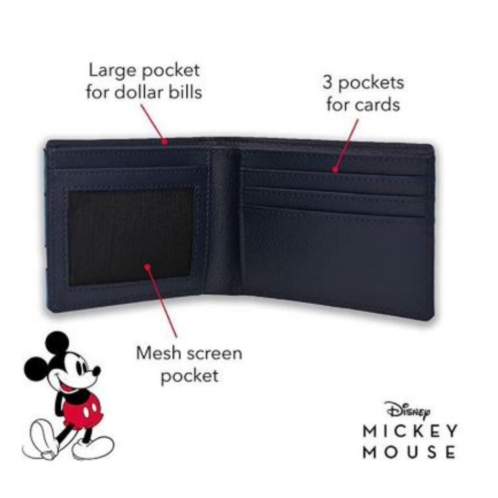 Disney Mickey Mouse  Bifold Wallet in a Decorative Tin Case - Picture 2 of 7